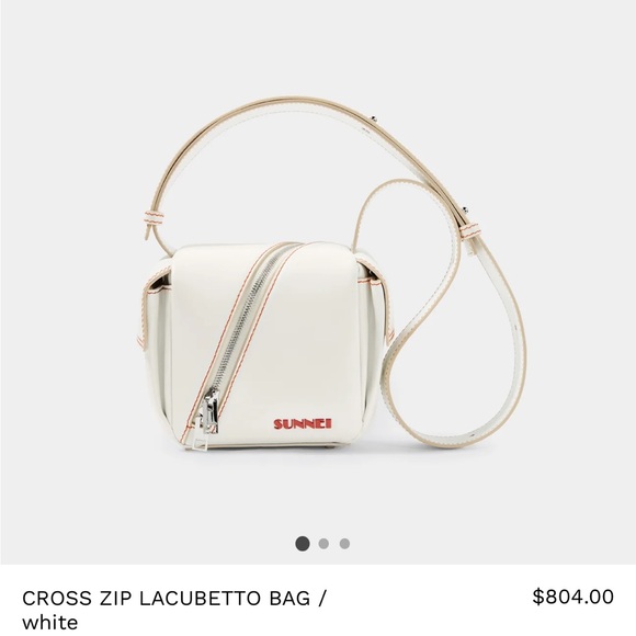 Sunnei White Cross Zip Lacubetto Bag